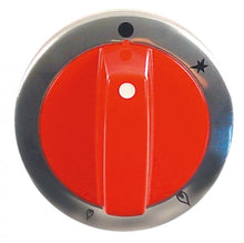 knob gas tap with ignition flame ø 63mm shaft ø 8x7mm shaft flat bottom black