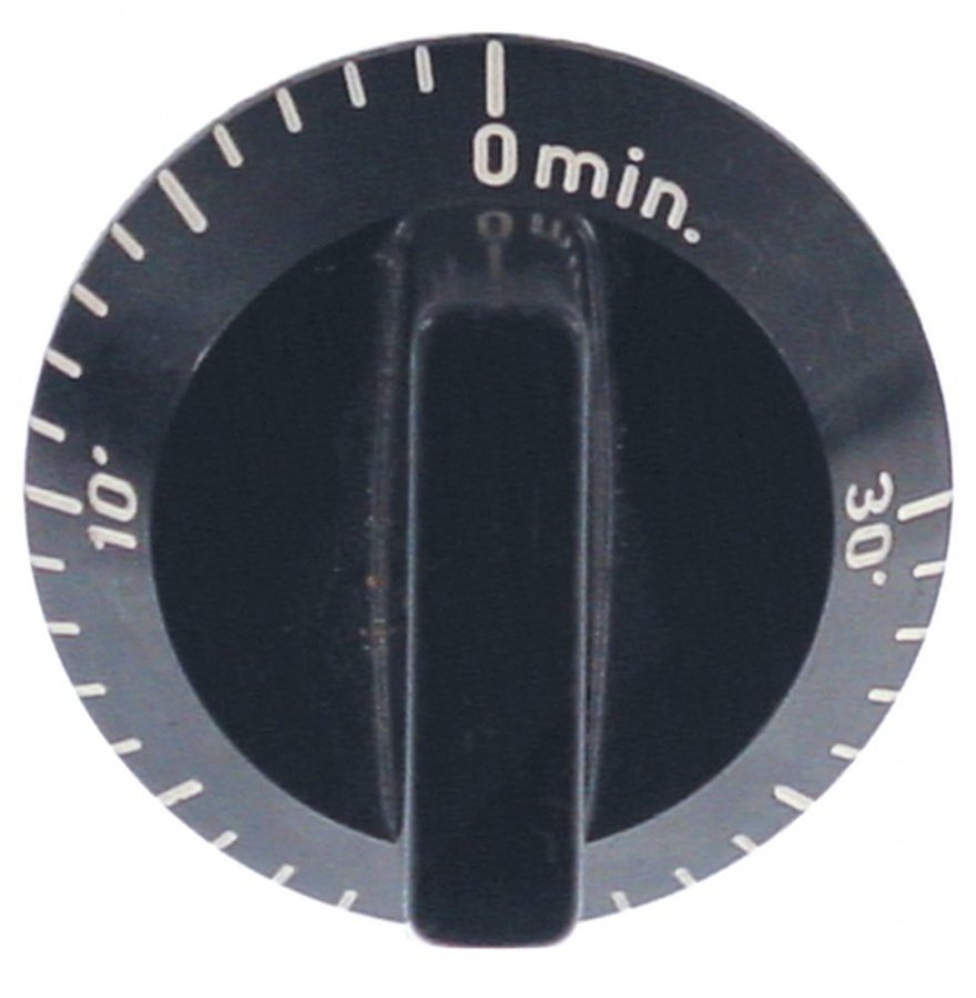 knob time 30min ø 55mm shaft ø 6x4,6mm shaft flat bottom black