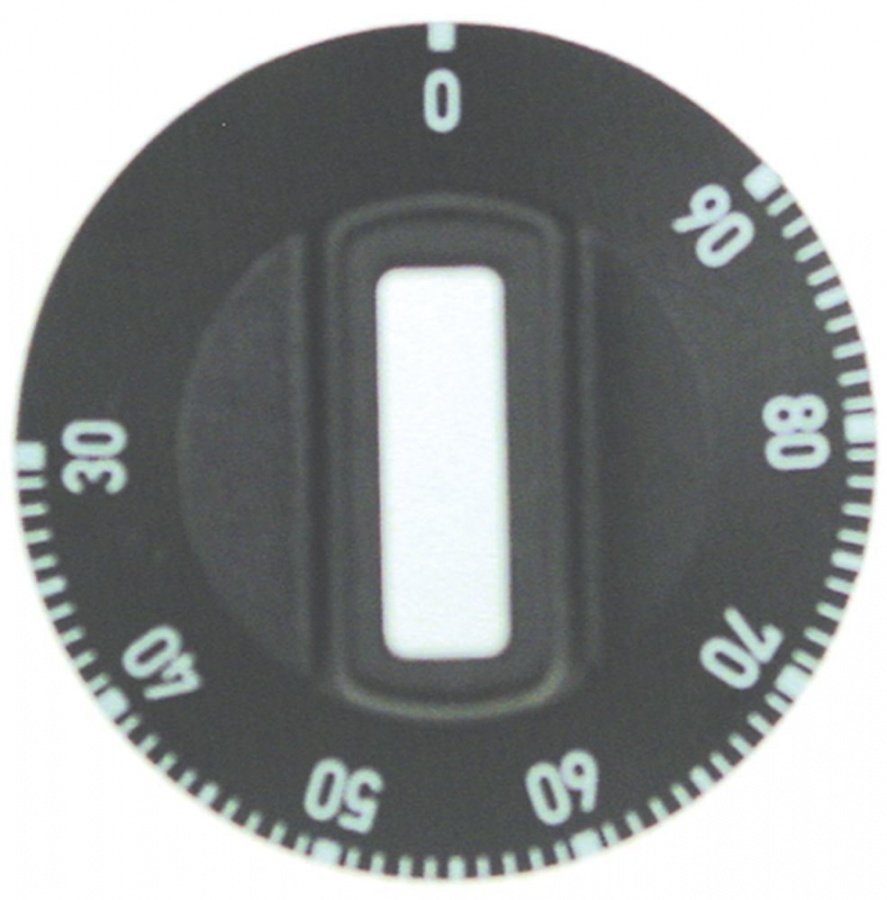 Buton termostat ø 50 mm, temp. 30-90°C, ax ø 6 x 4,6 mm - 111859