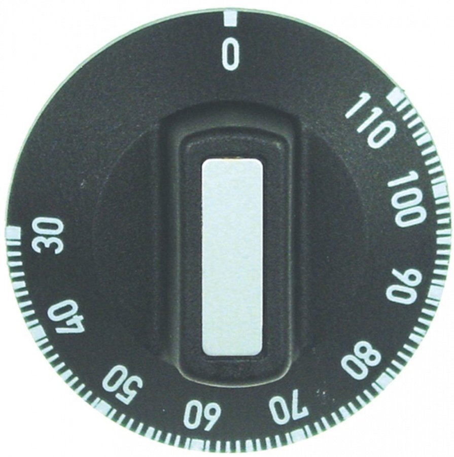 Buton termostat cu simboluri 30-110°C, ø 50 mm, ax ø 6x4,6mm - 111860
