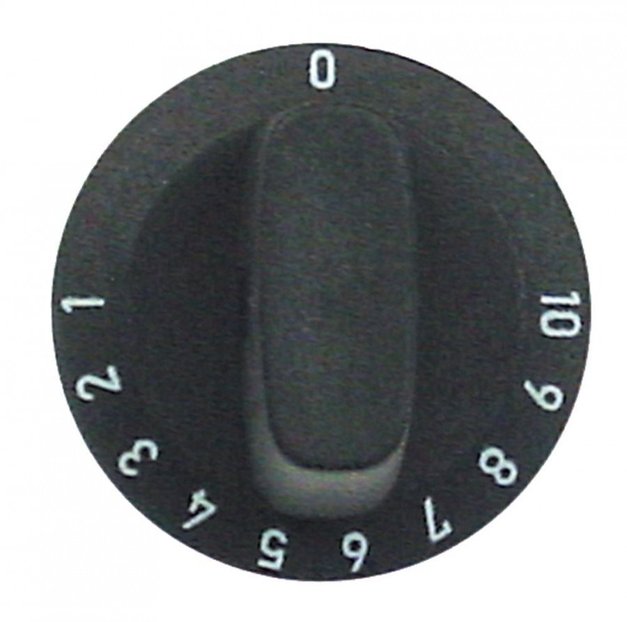 knob thermostat 1-10 ø 28mm shaft ø 6x4,6mm shaft flat bottom