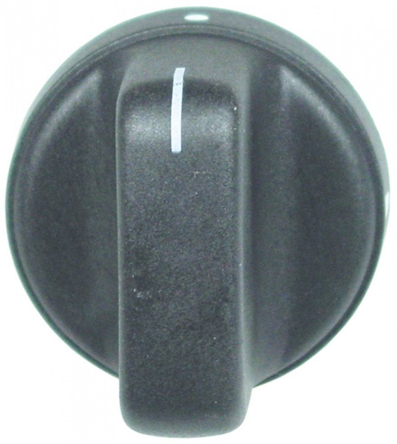 knob gas tap without ignition flame ø 49mm shaft ø 6x4,6mm shaft flat upper black