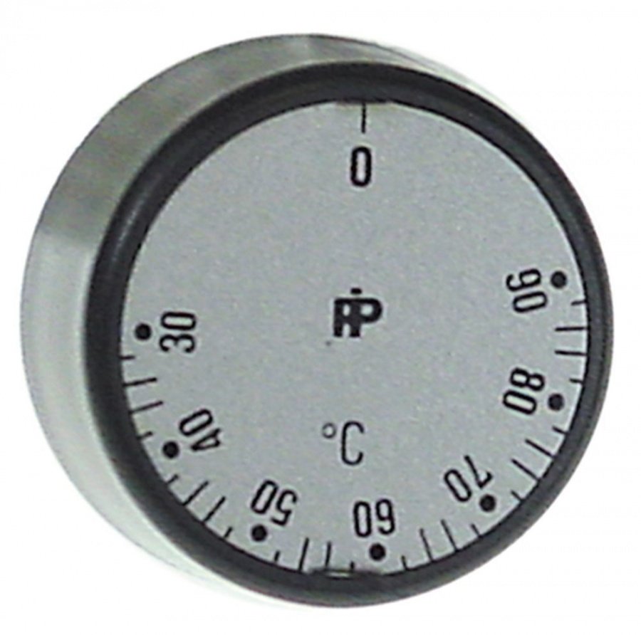 Buton termostat 30-90°C, ø 30 mm, ax ø 6x4,6 mm, cu tesitura sus - 111914