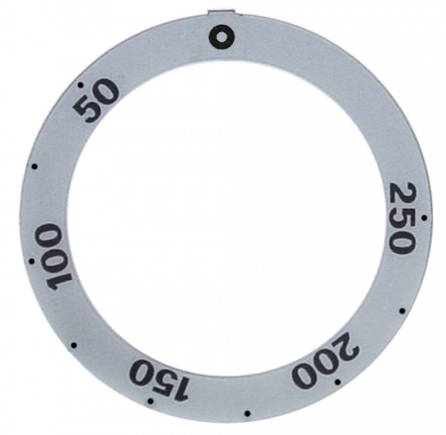 knob dial plate silver thermostat t.max. 250°C - Code 111947