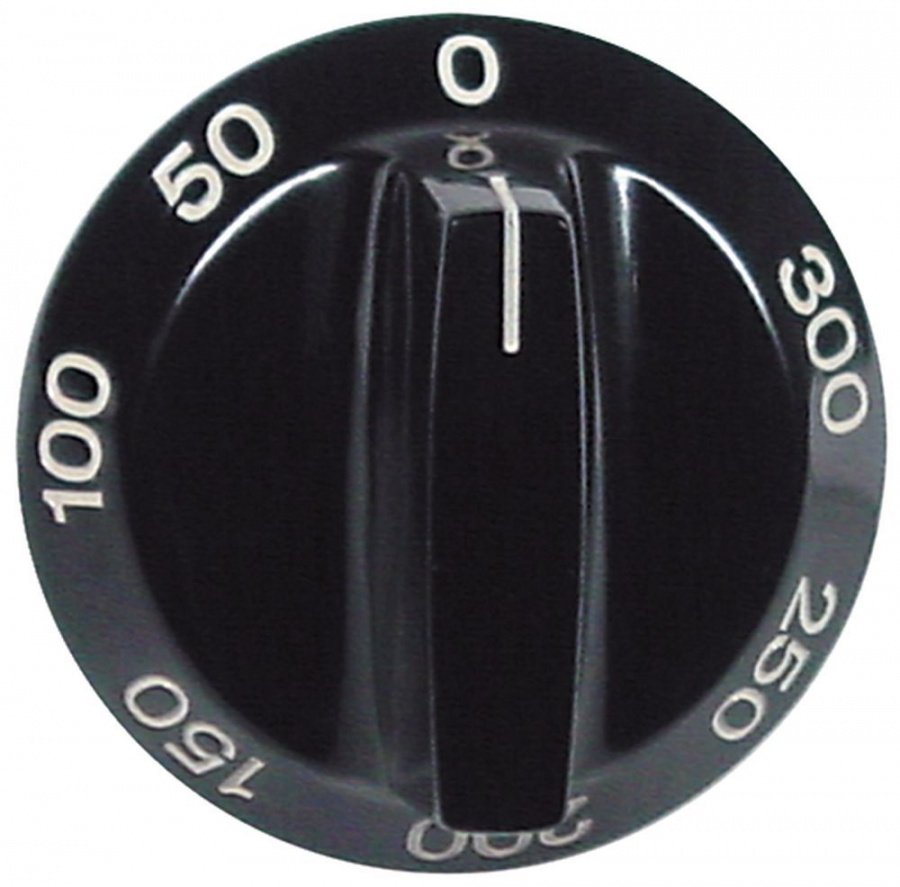 knob thermostat t.max. 300°C temperature range 50-300°C ø 54mm shaft ø 6x4,6mm