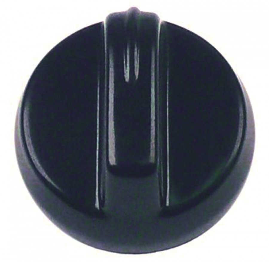 knob switch zero mark ø 41mm shaft ø 6x4,6mm shaft flat upper black