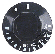 knob thermostat t.max. 270°C ø 50mm shaft ø 6x4,6mm shaft flat upper black