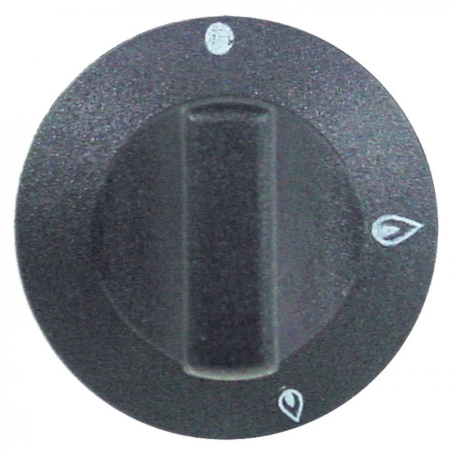 knob gas tap without ignition flame ø 55mm shaft ø 6x4,6mm shaft flat universal black