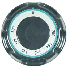 knob thermostat t.max. 200°C ø 70mm shaft ø 6x4,6mm shaft flat right black