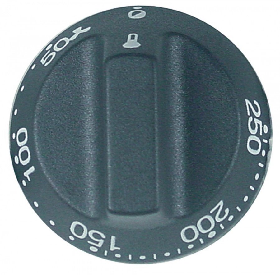 knob thermostat t.max. 250°C temperature range 50-250°C ø 55mm shaft ø 6x4,6mm