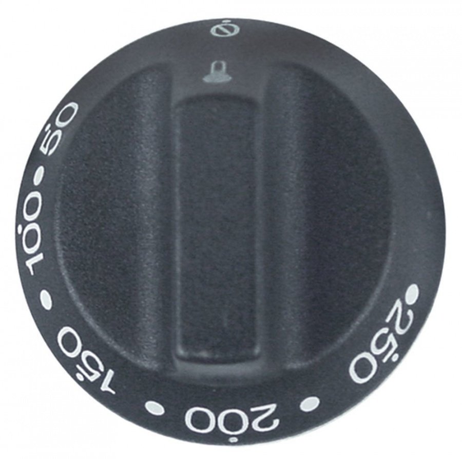 knob thermostat t.max. 275°C temperature range 50-275°C ø 55mm shaft ø 6x4,6mm
