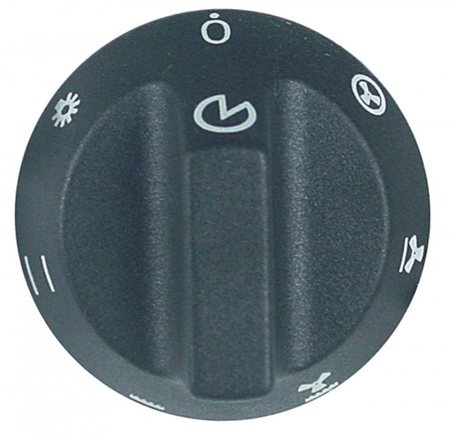 knob oven ø 55mm shaft ø 6x4,6mm shaft flat bottom with extended shaft black