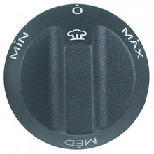 knob MIN/MED/MAX ø 55mm shaft ø 6x4,6mm shaft flat right with extended shaft black