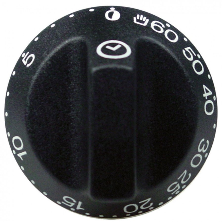 Buton ø 55 mm, pentru timer 60 min cu pozitie de functionare permanenta, ax ø 6 x 4,6 mm - 112147