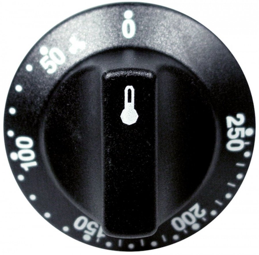 knob thermostat t.max. 250°C temperature range 50-250°C ø 55mm shaft ø 6x4,6mm