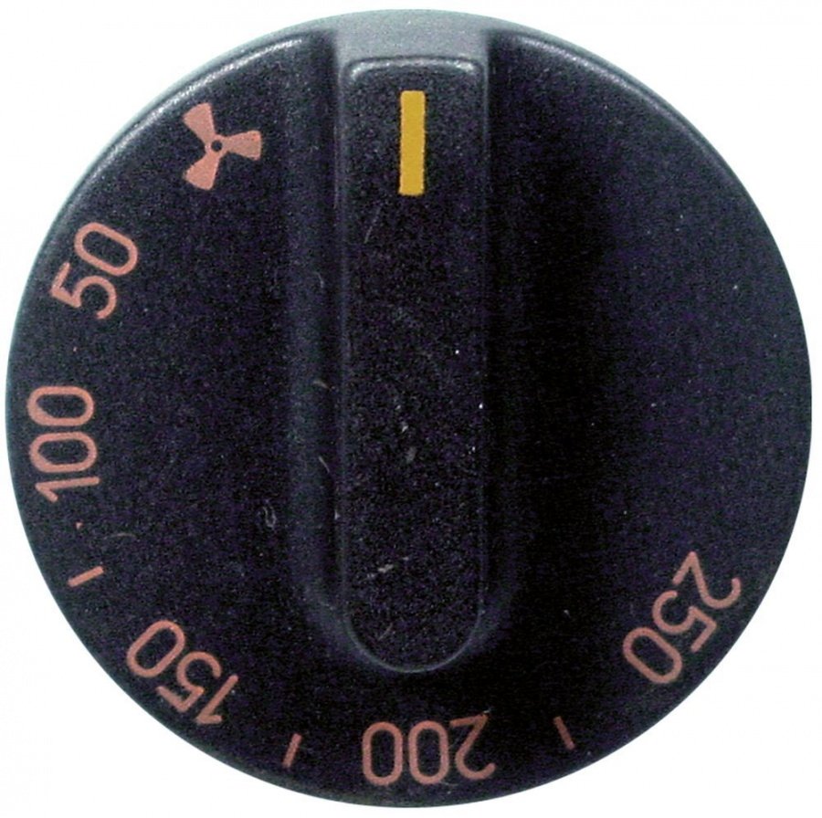 knob thermostat t.max. 250°C temperature range 50-250°C ø 45mm shaft ø 6x4,6mm