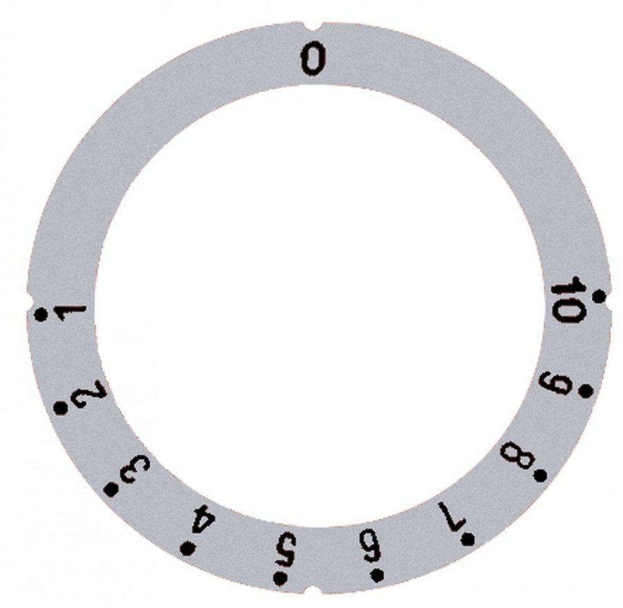 knob dial plate silver thermostat 1-10 - Code 112247