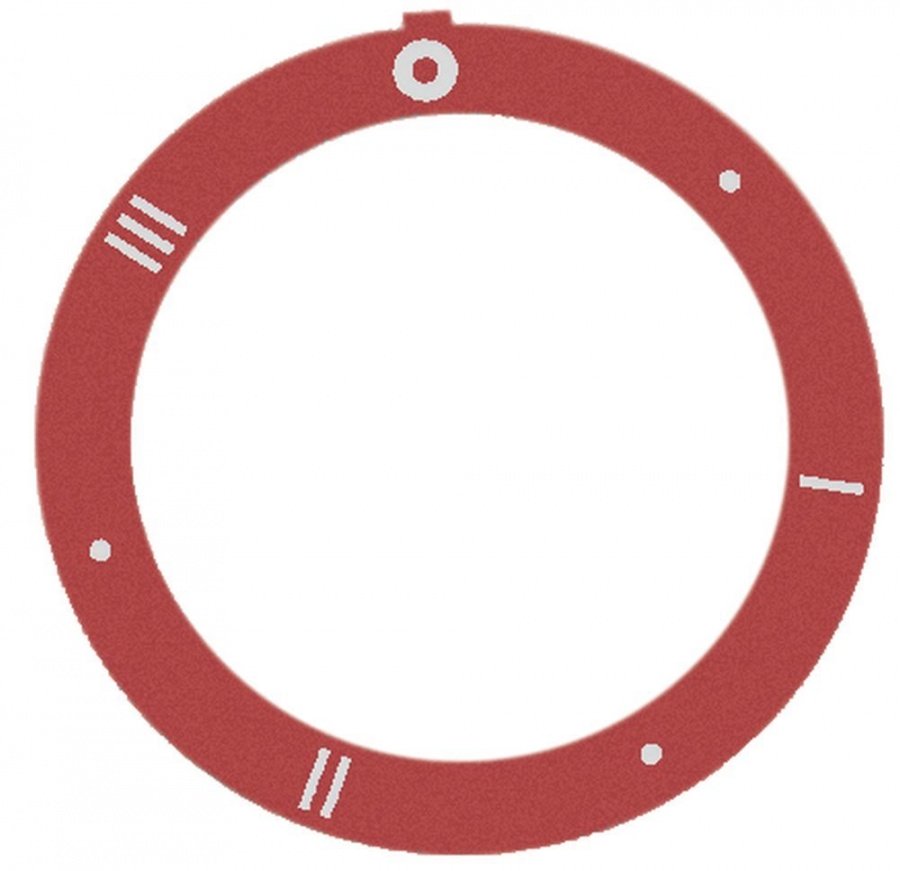 knob dial plate red switch 7-position ext. ø 59mm - Code 112256