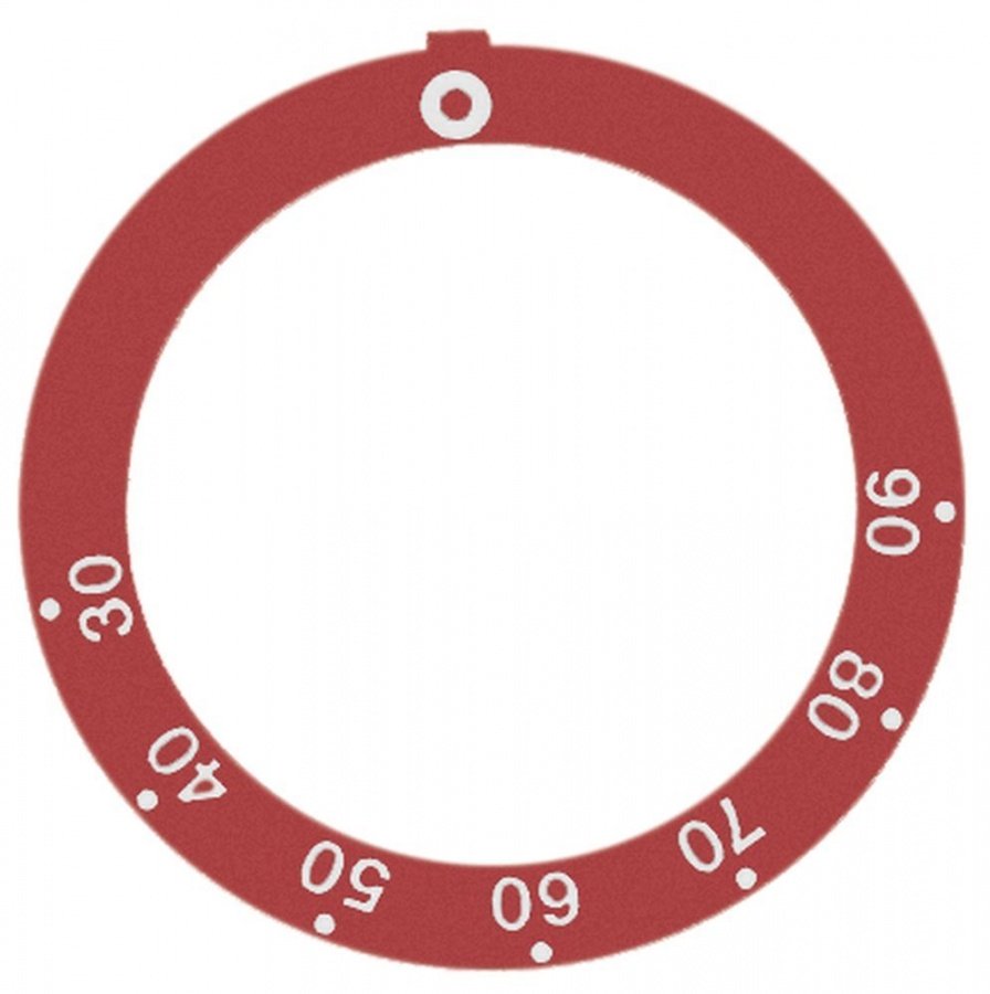 knob dial plate red thermostat t.max. 90°C 30-90°C - Code 112258