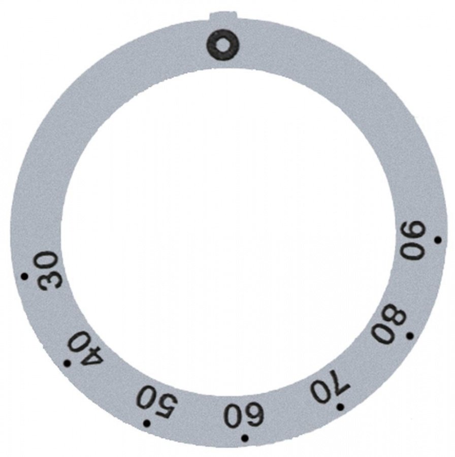 knob dial plate silver thermostat t.max. 90°C - Code 112259