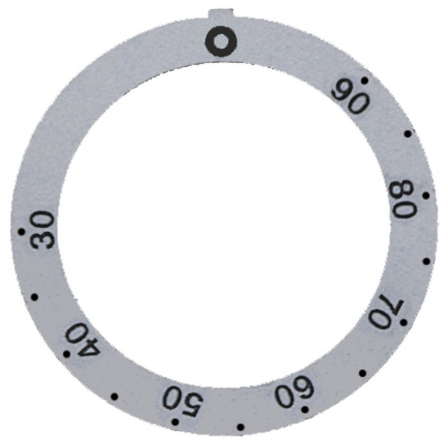 knob dial plate silver thermostat t.max. 90°C - Code 112261