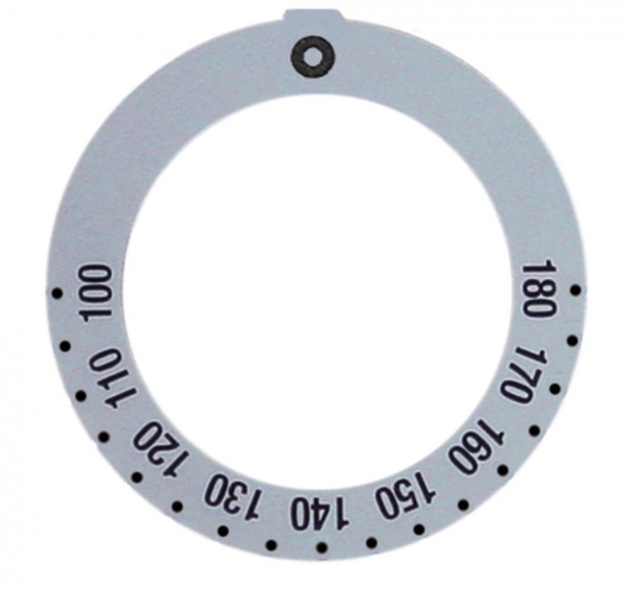 knob dial plate silver thermostat t.max. 180°C - Code 112267