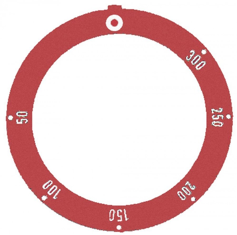 knob dial plate red thermostat t.max. 300°C - Code 112272