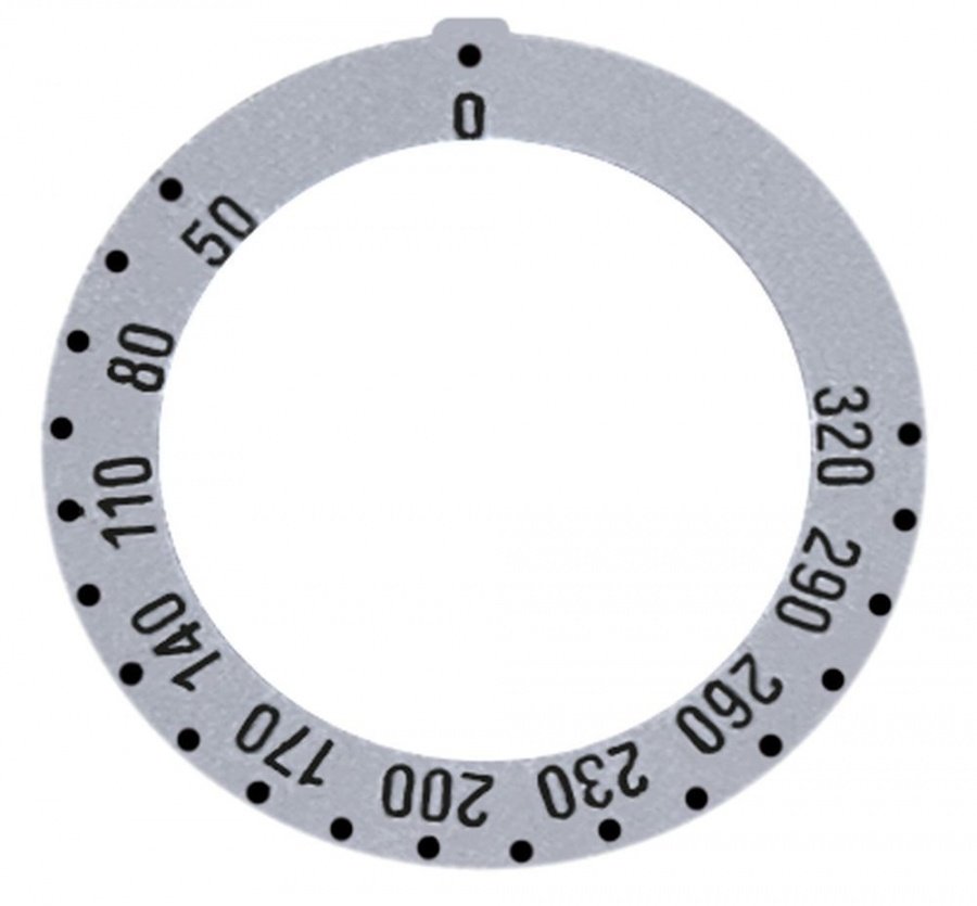 knob dial plate silver thermostat t.max. 320°C - Code 112277