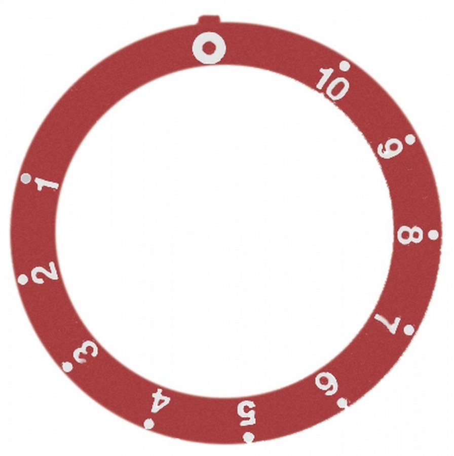 knob dial plate red thermostat 1-10 - Code 112294
