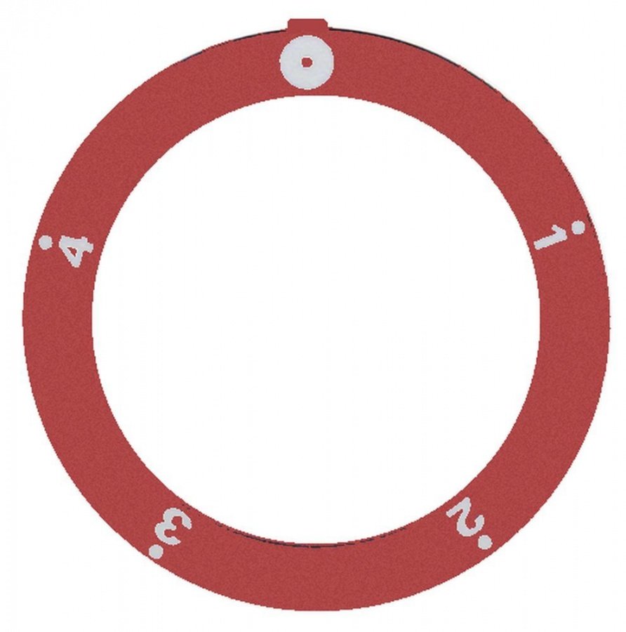 knob dial plate red switch 5-position ext. ø 59mm - Code 112298
