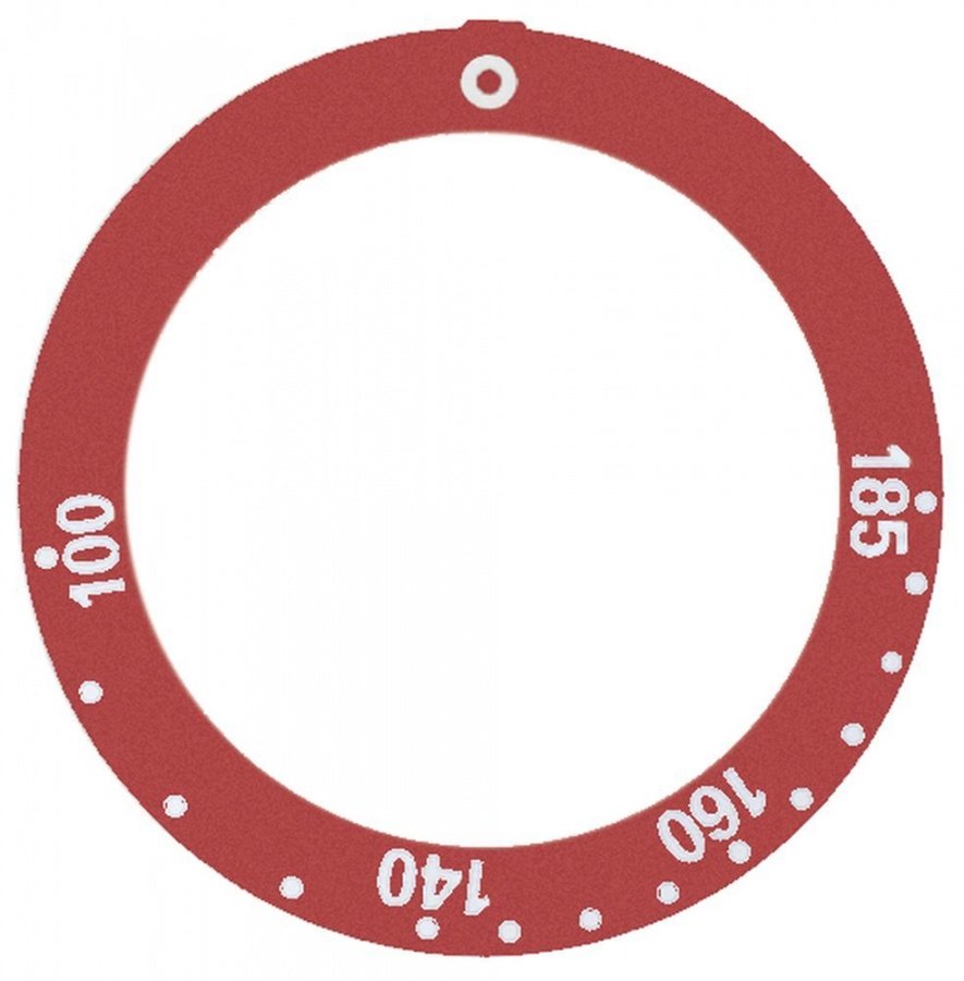 knob dial plate red thermostat t.max. 185°C - Code 112299