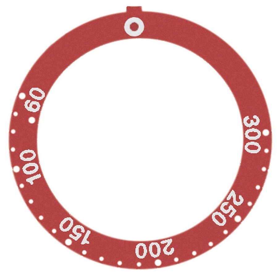 knob dial plate red thermostat t.max. 300°C - Code 112300