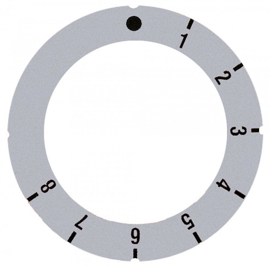 knob dial plate silver gas thermostat 1-8 - Code 112327