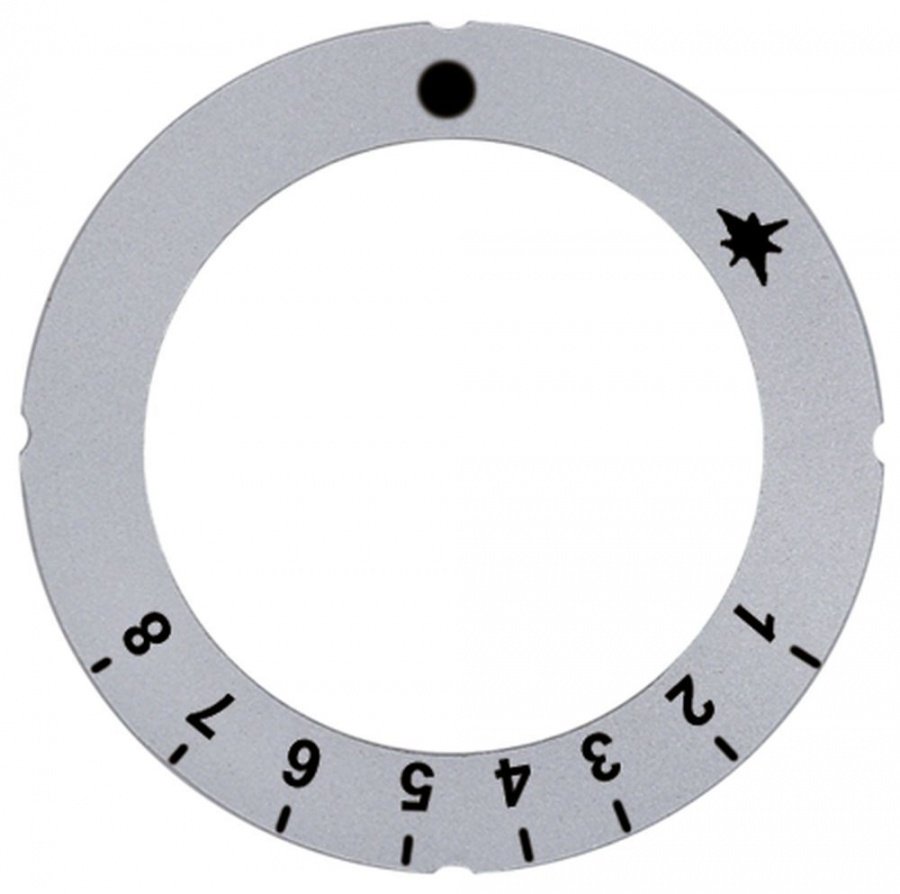 knob dial plate silver gas thermostat 1-8 - Code 112363