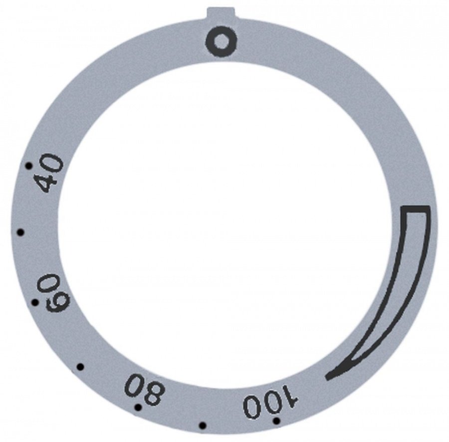 knob dial plate silver thermostat t.max. 150°C - Code 112384