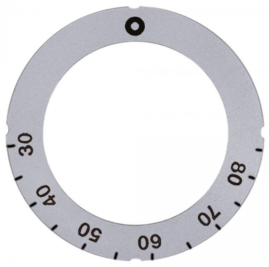 knob dial plate silver thermostat t.max. 85°C - Code 112393