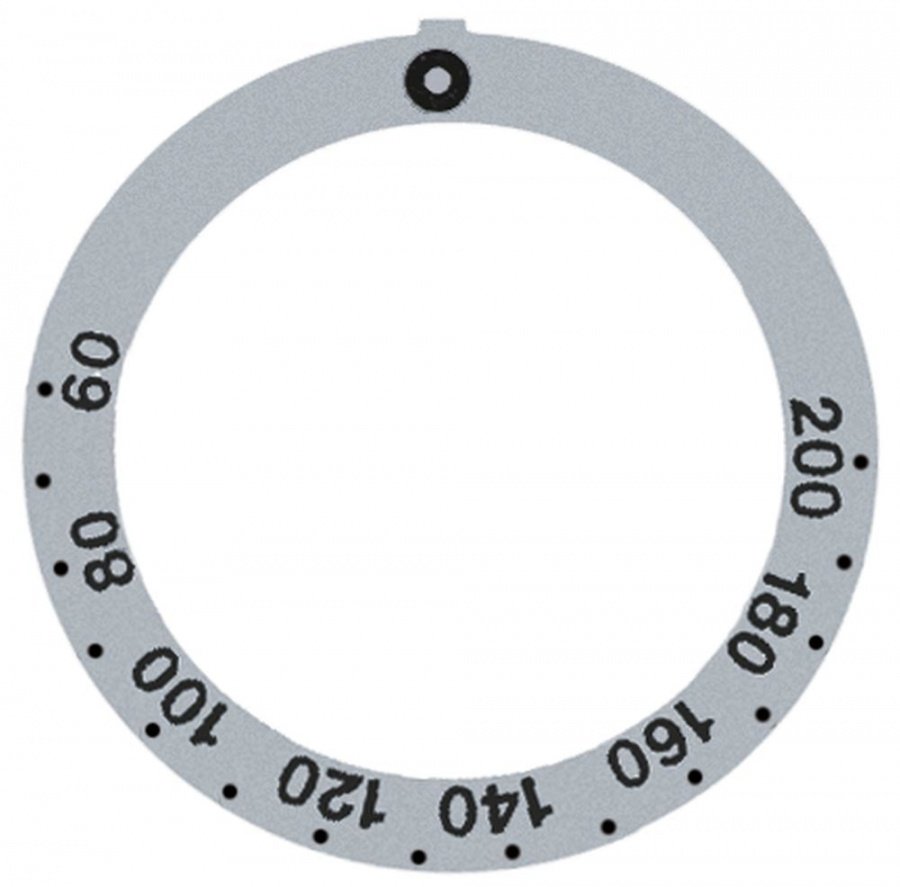 knob dial plate silver thermostat t.max. 200°C - Code 112395
