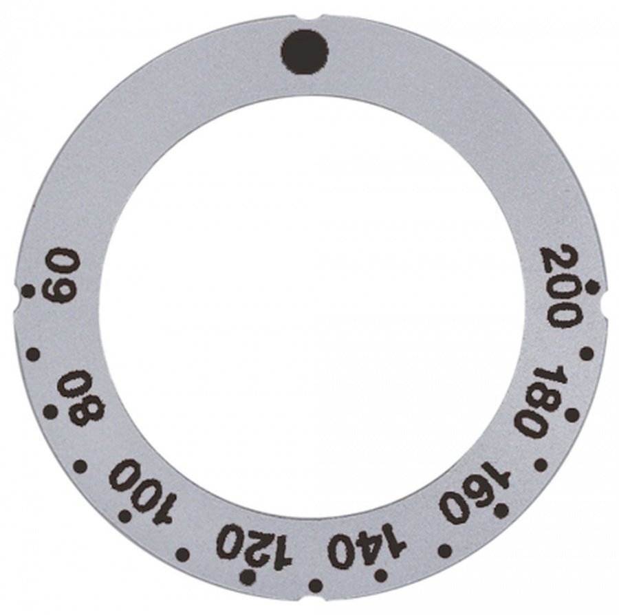 Disc indicator cu simboluri pentru buton reglaj termostat 60 - 200°C, ext. ø 63 mm, int. ø 45,5 mm - 112397
