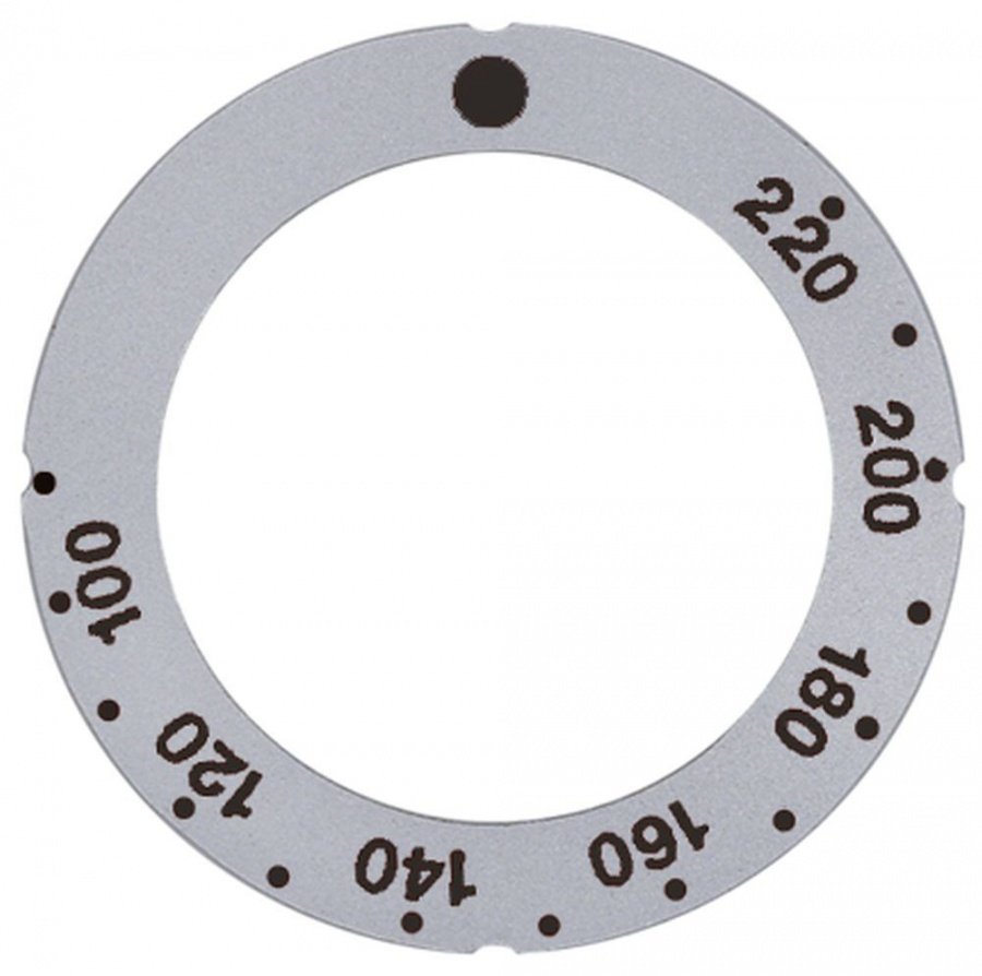 knob dial plate silver thermostat t.max. 220°C - Code 112401