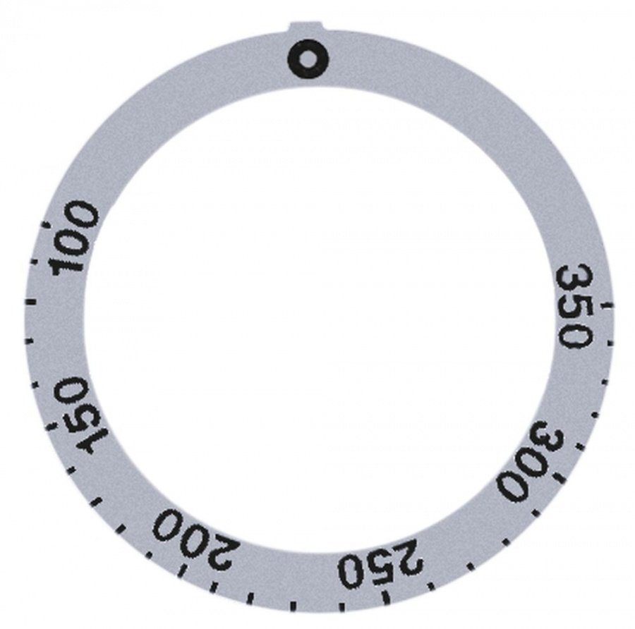 knob dial plate silver thermostat t.max. 350°C - Code 112403