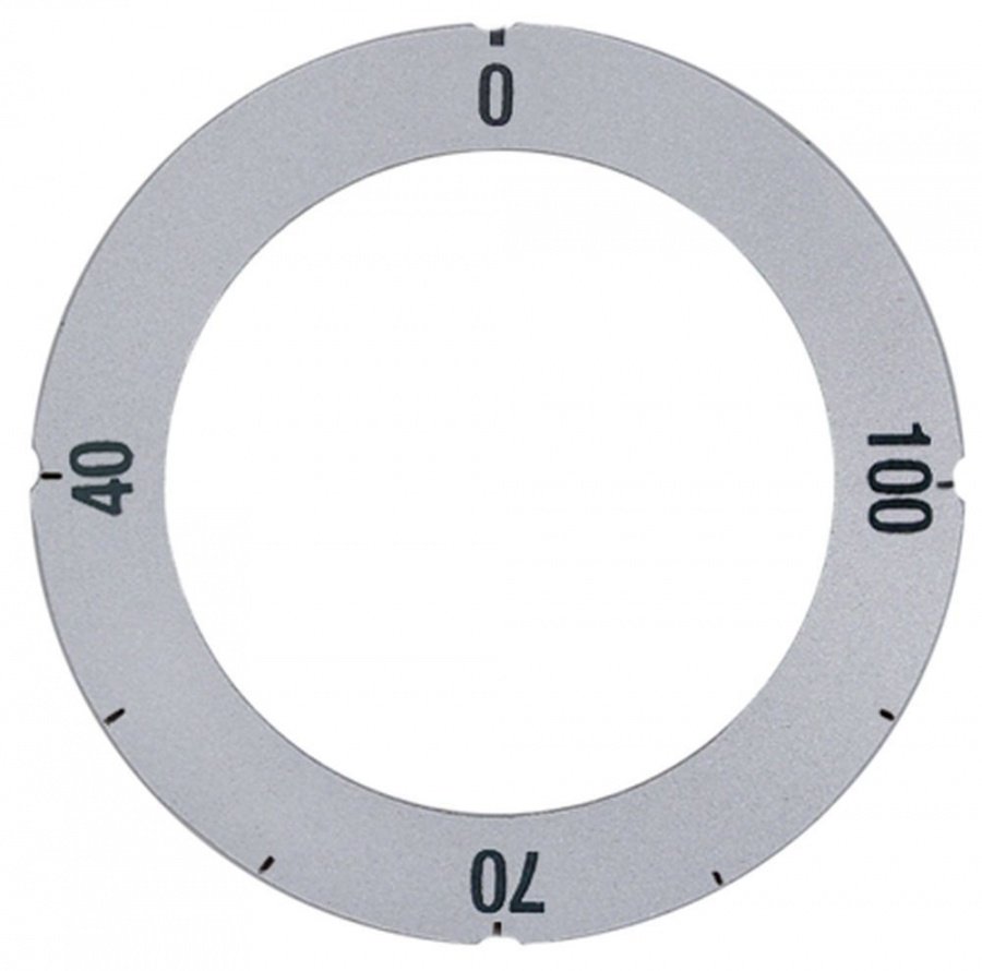 knob dial plate silver thermostat t.max. 100°C - Code 112449