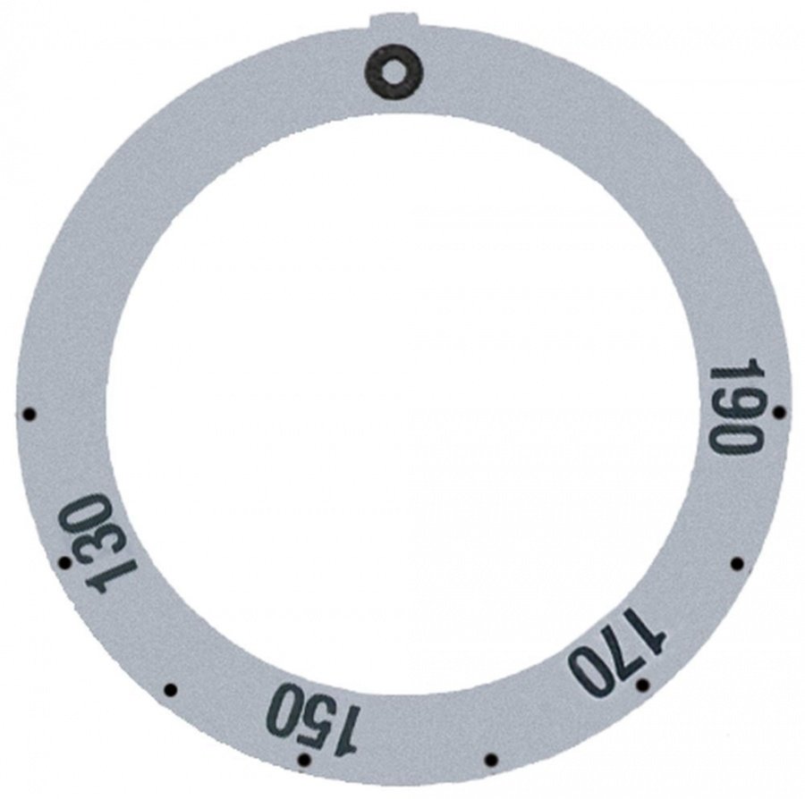 knob dial plate silver thermostat t.max. 190°C - Code 112461