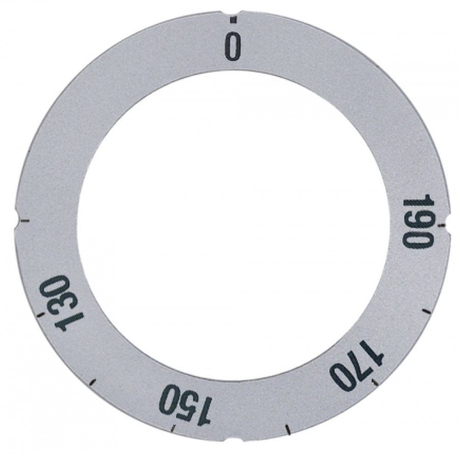 knob dial plate silver thermostat t.max. 190°C - Code 112462