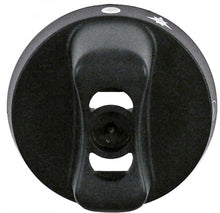 knob gas tap with ignition flame ø 45mm shaft ø 6x4,6mm shaft flat bottom black