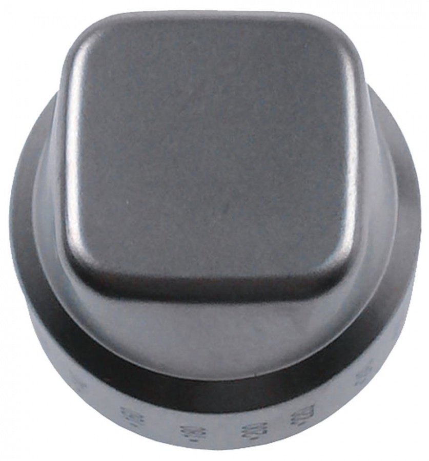 knob thermostat t.max. 260°C ø 45mm shaft ø 6x4,6mm shaft flat bottom silver