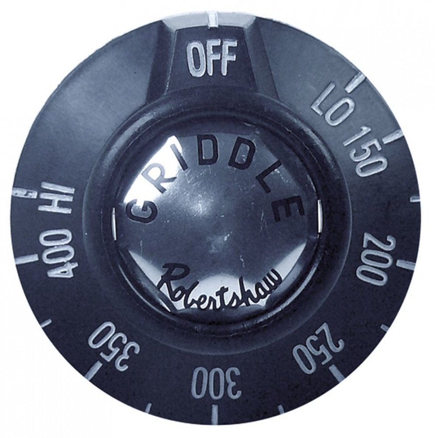 knob gas thermostat ø 49 mm shaft flat ROBERTSHAW t.max. 400°F operable temperature range 150-400°F