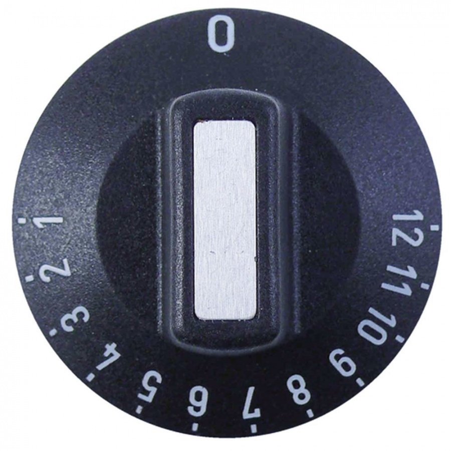 knob thermostat 1-12 ø 50mm shaft ø 6x4,6mm shaft flat upper