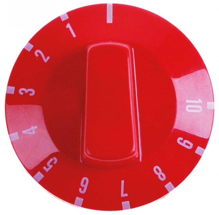 Buton pentru termostat cuptor pizza Italforni, simbol 1-10, ø 49 mm, ax ø 6x4,6 mm - 112564