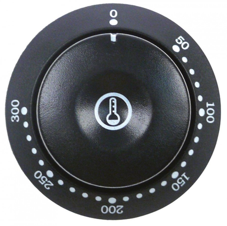 Buton termostat 50-300°C, ø 58 mm, ax ø 6x4,6 mm, tesitura jos - 112617