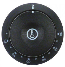 knob thermostat t.max. 80°C 30-80°C ø 58mm shaft ø 6x4,6mm shaft flat bottom black